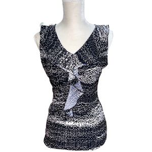 NEW The Limited Black/White Multi Pattern Sleeveless Top - S
